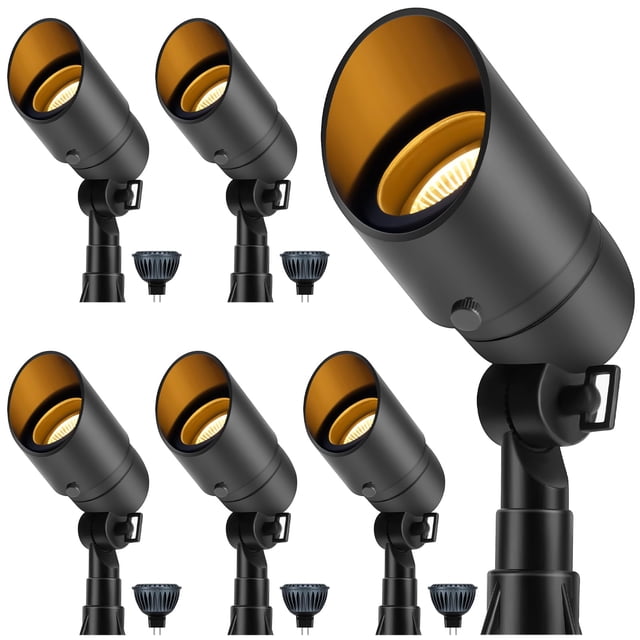 Foco para jardín Gardencoin 12V LED de aluminio 5W, paquete de 6