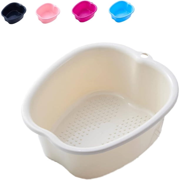 Tazón de spa para baño de pies grande, lavabo de plástico grueso y resistente para pedicuras, desintoxicación y masaje, perfecto para remojar los pies, las uñas de los pies y los tobillos