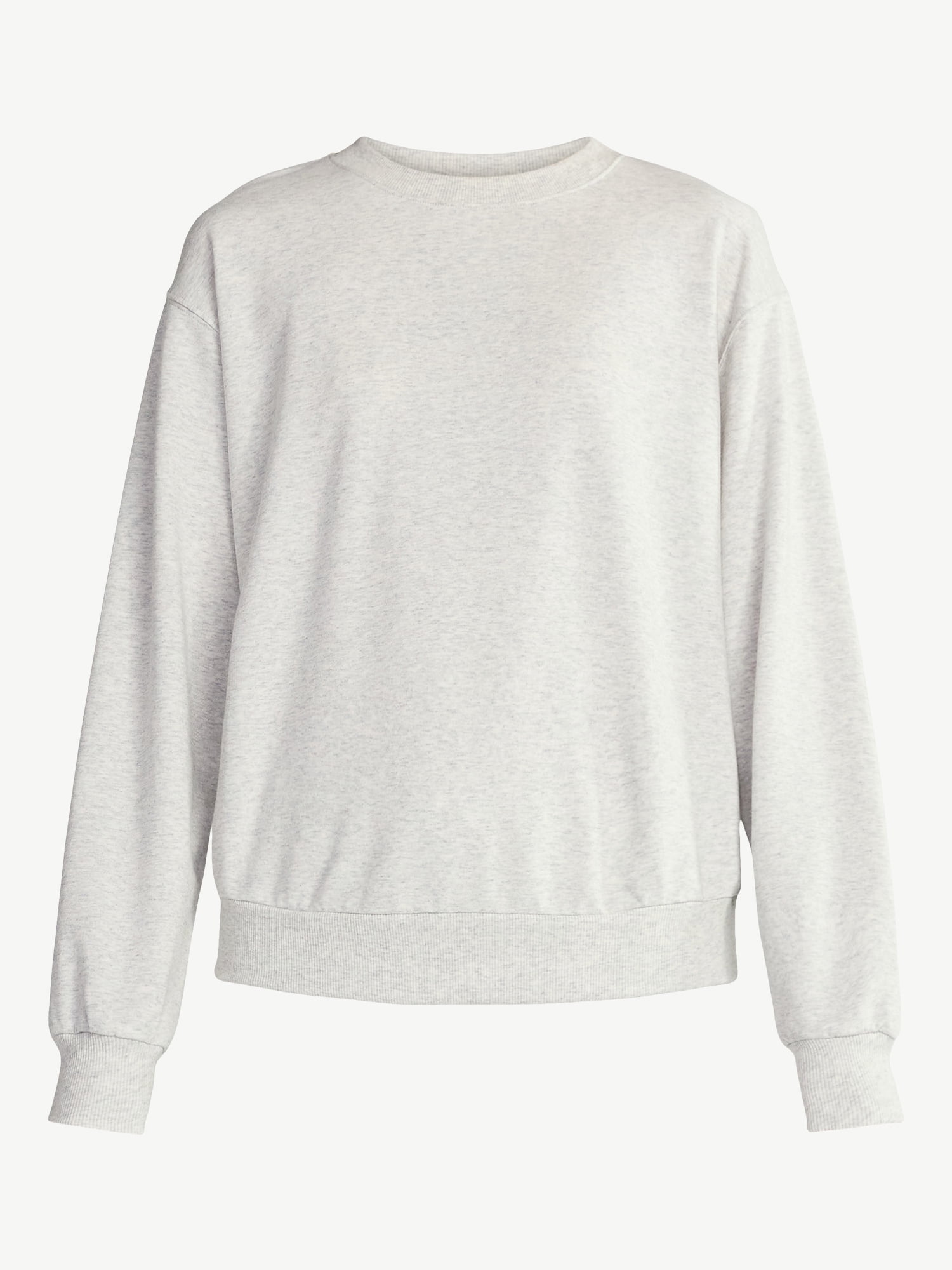No Boundaries Cozy Sleepwear Crewneck Pullover with Long Sleeves, Women’s and Women's Plus XXS-3X