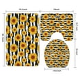 thumbnail image 3 of Black White Stripe Sunflower Pattern Bathroom Rugs Sets 3 Piece,Toilet Cover Set,Absorbent Non Slip Bathroom Mats Sets with U-Shaped Contour Rug Toilet Rug Set, 3 of 5