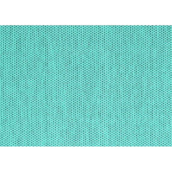 Ahgly Company Indoor Rectangle Abstract Turquoise Blue Contemporary Area Rugs, 2' x 5'