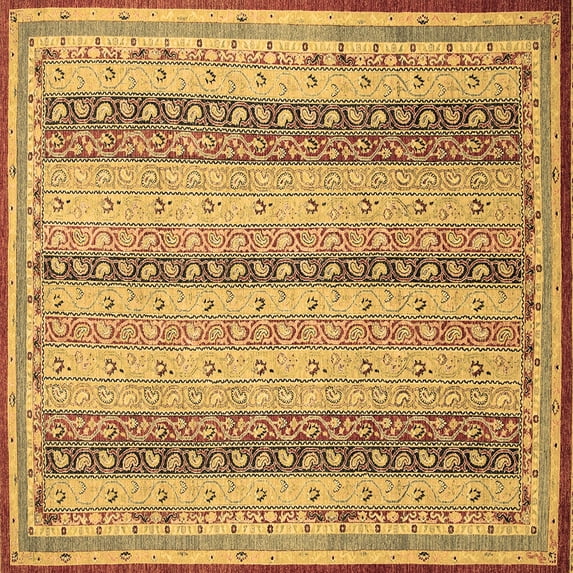 Ahgly Company Indoor Square Abstract Brown Modern Area Rugs, 8' Square