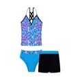 thumbnail image 3 of YONGHS Kids Girls 3-Piece Tankini Sets Swimsuit Top with Briefs Shorts Set Swimwear Bathing Suit, 3 of 7