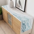 thumbnail image 4 of Ombre Brown Blue Table Runner - 70 Inch Long, Kitchen Dining Table Runner Dresser Scarves, Summer Coastal Ocean Sea Beach Wave Farmhouse Decor for Coffee Tables Wedding Party Banquet, 4 of 8