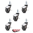 thumbnail image 2 of 3 Inch Bright Chrome Hooded Polyurethane 3/8 Inch Threaded Stem Casters Set 5, 2 of 2