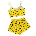 thumbnail image 4 of Bjutir Women Halloween Short Set Sleeveless Tank Top And Halloween Print Casual Pajamas Set Homewear Summer Outfit Set For Women Yellow, 4 of 4