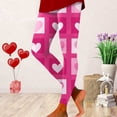 thumbnail image 2 of Conairie Valentine'S Day Leggings For Women Heart Print Velvet Elastic Yoga Pants Cozy Soft Casual Tights Tummy Control Activities Trousers Pink L, 2 of 4