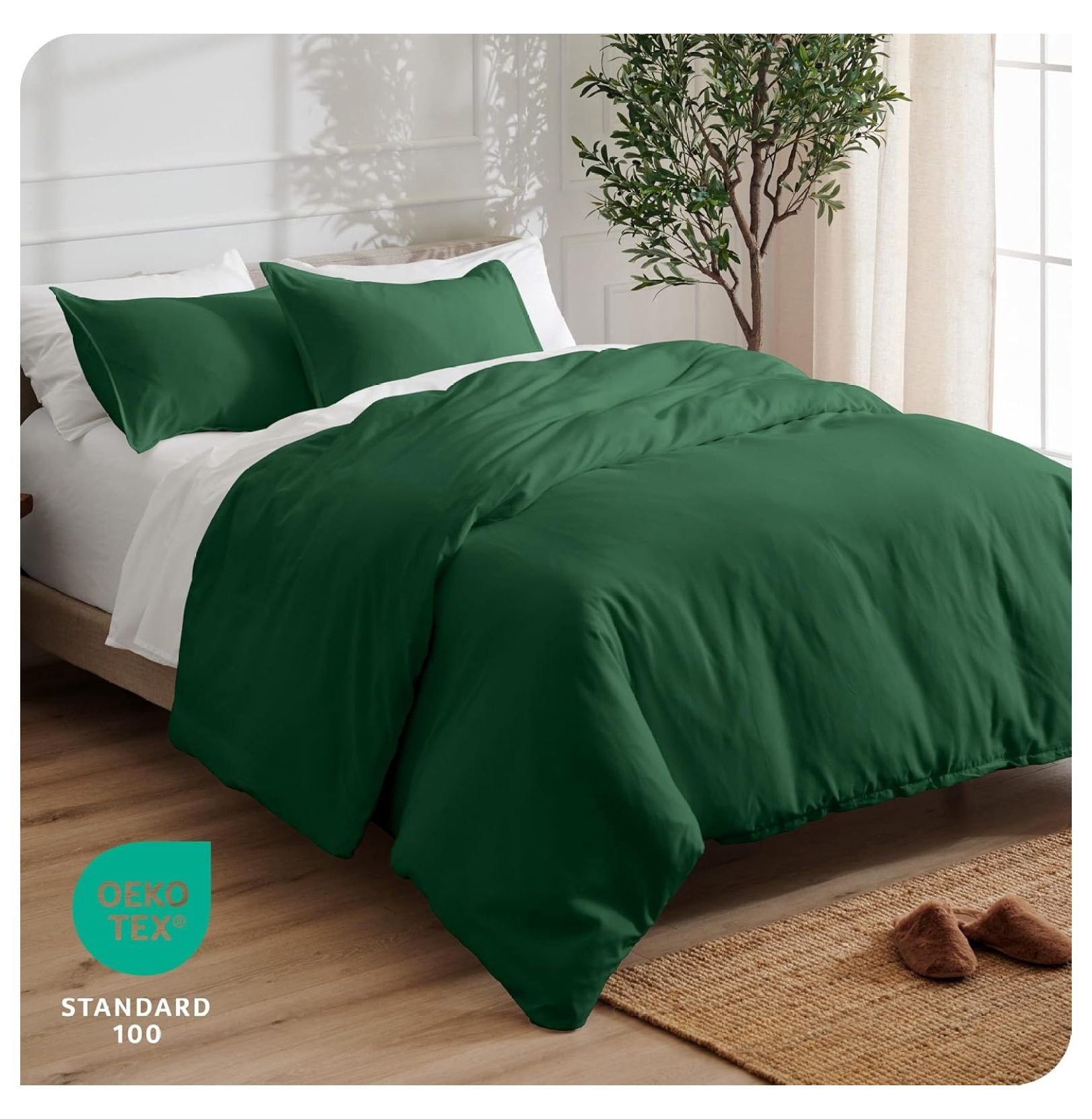 Bedding Duvet Cover Full Size - Premium 1800 Super Soft Collection - Lightweight, Cooling - Soft Breathable Bedding Duvet Cover (Full, Forest Green)