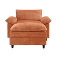 thumbnail image 3 of 51.5" Oversized Accent Chair with Ottoman, Upholstered Chaise Lounge Chair with Deep Seat, Comfy Chenille Single Sofa Armchair for Living Room Apartment Office, Orange, 3 of 6