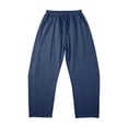 thumbnail image 3 of Women's Baggy Wide Leg Palazzo Pants Harem Pants Petite Linen Pants Drawstring Boho Barrel Sweatpants Summer Casual Flowy Breathable Trousers Beach Vacation, Spring Summer Fall, Dark Blue M, 3 of 9