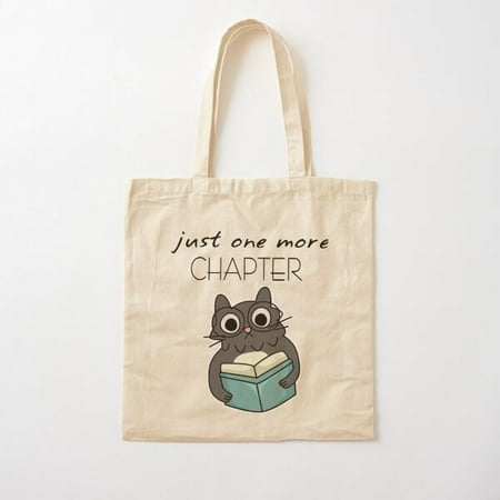 Just One More Chapter Funny Cat Reading Book Shirt Cotton Tote Bag Canvas Tote Bag  Family Gift For Mother  Her