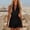 *Black, variant on Women’s Halter V Neck Waist Tie Romper with Pocket,Summer Casual Vacation Short Outfit Black,Women's Plus L