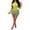Green, variant on 2Pcs Women 2 Piece Outfits Clubwear One Shoulder Metallic Bodysuit Top Night Party Club Mini Skirt Set Bodycon Dresses for Women, Fringe Mini Dress Hot Pink Mardi Gras