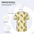thumbnail image 3 of Uemuo Yellow Corn Print Mens Polo Shirts Baseball T-shirt Performance Short Sleeve Golf Shirt Moisture Wicking Athletic Casual Collared T-Shirt-4X-Large, 3 of 7