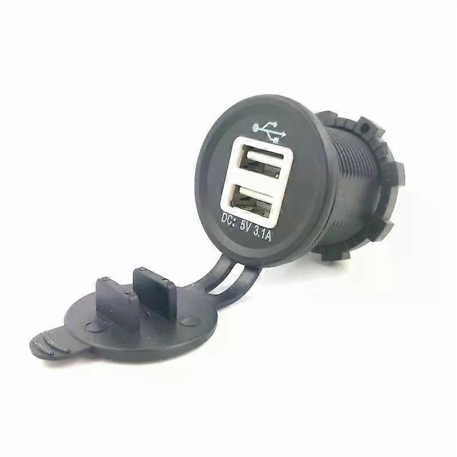 DC 12~24V 31A DIY Car USB Charger Water Resistant Dual USB Car Charger Adapter with Blue Light compatible Car Motocylcye Boat_Perfect Gift