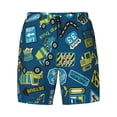 thumbnail image 4 of Lsque Mens Swim Trunks Machinery Road Construction Pattern - Bathing Suit Compression Liner - Beach Swim Shorts Swimwear - (S-3XL) - Stretch Quick Dry -X-Large, 4 of 9