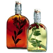 Amici Recycled Green Glass Flask Bottle Set