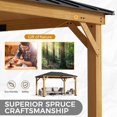 thumbnail image 4 of Richryce 10x13 FT Spruce Wood Gazebo Hardtop, Silent Asphalt Roof Solid Wood Gazebo, for Patio, Lawns, Garden, Yard, Easy Assembly, 4 of 8