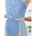 thumbnail image 6 of Kaerm Kids Girls Lace Lyrical Ballet Dance Dress Sleeveless Skirt Leotard Latin Jazz Contemporary Light Blue 12, 6 of 7