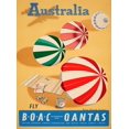 thumbnail image 3 of Cartel de viaje vintage de Australia, póster de la Gran Barrera de Coral de Brisbane, koalas, osos, pintura en lienzo retro, imagen artística para decoración de pared del hogar, 3 of 5