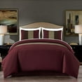 thumbnail image 2 of Chezmoi Collection Briar 7-Piece California King Bed in a Bag Comforter Set with Sheets - Lightweight Comforter Burgundy Coffee Brown Luxury Pleated Stripe Bedding Set for All Season, 2 of 9