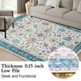 thumbnail image 4 of 8x10 Area Rugs for Living Room,Non-Slip Backing Washable Rugs,Vintage Large Area Rug,Stain Resistant Home Decor Rug, Indigo, 4 of 6