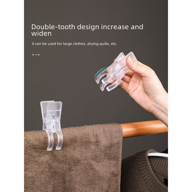 Semi-Transparent Plastic Windproof Clips for Hanging - Versatile Large & Small Sizes for Quilts, Socks, Clothes - Strong Grip with See-Through Design for Easy Item Identification