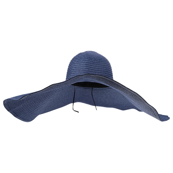 IBASETOY Women Sun Hat Straw Hat Wide Brim Navy 1Set