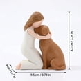 thumbnail image 3 of Creative Resin Figurine - Girl Hugging Dog Sculpture, Decorative Craft for Home, Garden, Desktop, Gift - Black, Artistic Accent for Living Room, Office, Shelf Display, 3 of 8