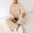 thumbnail image 7 of Women 2 Piece Outfits Fall Sweatsuits Crewneck Sweatshirt Wide Leg Sweatpants Lounge Sets Tracksuit, 7 of 7