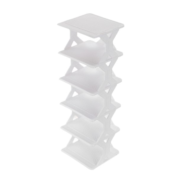 Zapatero vertical, zapatero de esquina estrecha, resistente, ahorra espacio, organizador de almacenamiento para armario, apartamento, pasillo, garaje, 6 niveles