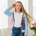 thumbnail image 4 of Psesaysky Girls Cute Graphic Print Zip Up Hoodies with Pocket Cartoon Dinosaur Pink Blue Print Comfort Soft Hooded Sweatshirts Winter Warm Fleece Jacket 11-13 Years, 4 of 7