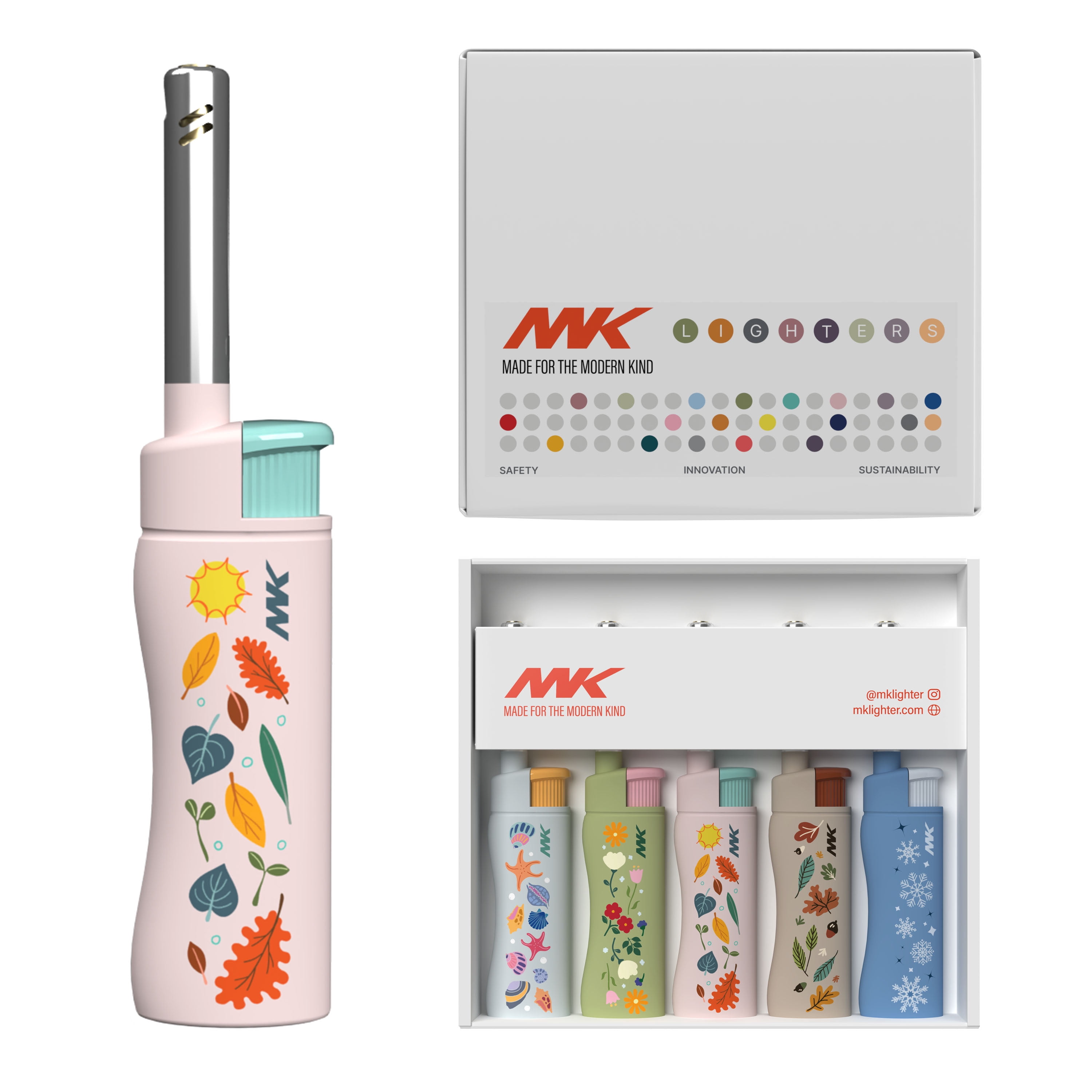 M-K Windproof Butane Refillable Candle Lighters, 5-Pack