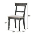 thumbnail image 3 of Set of 4 Linen Weathered Finish Side Chair, Upholstered Dining Chairs, Dining Room Chairs, Kitchen Chairs, Wooden Side Chair for Kitchen Dinning Room Restaurant (Brown), 3 of 8