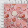 thumbnail image 2 of oneOone Rayon Peach Fabric Tea Party Kettle Sewing Fabric By The Yard Printed Diy Clothing Sewing Supplies 56 Inch Wide, 2 of 8