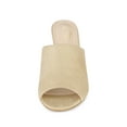 thumbnail image 6 of BLISSFUL STEP Women's Slide Heels Mules Slip on Block Heel Sandals Beige 5.5, 6 of 6