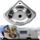 thumbnail image 3 of Rv Kitchen Sink Bathroom Basins Vegetable Motorhome Steel Bar Small Single Drop Bowl Corner Tub, 3 of 5