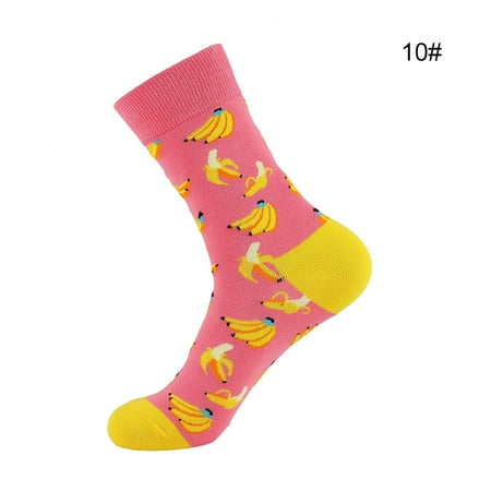 

Liveday A Pair Women\ s Fun Socks Cute Fruit Patterned Funky Socks Middle Tube Cotton Warm Novelty Socks for Autumn New
