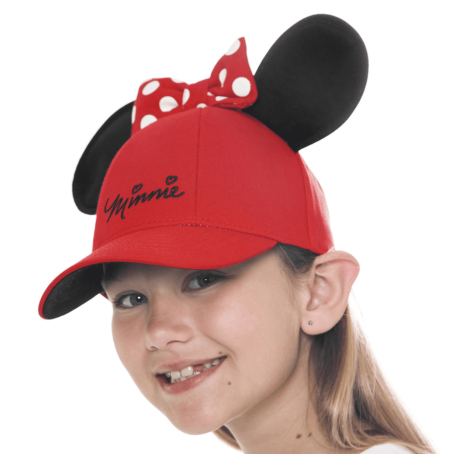 Disney Minnie Youth Red Ear Hat, (Girl's)