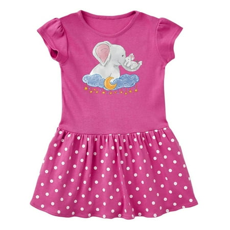 

Inktastic Cute Elephant Family on Cloud with Moon and Stars Gift Baby Girl Dress
