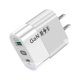 thumbnail image 1 of Adaptador de cargador USB 3.0 tipo C de carga de teléfono GaN de 65 W para Huawei (blanco de EE. UU.), 1 of 2
