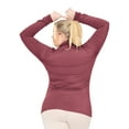 thumbnail image 3 of Stretch Is Comfort Women's Plus Size Warm Long Sleeve Turtleneck Top Burgundy 3X, 3 of 6