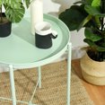 thumbnail image 4 of Buro Mesa de Centro Blanca con Bandeja Mesa Auxiliar de Metal,Verde FurnitureR Moderno, 4 of 6
