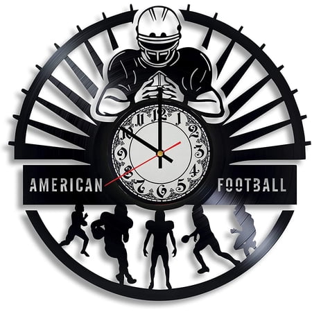 YanGxx American Football Vinyl Record Wall Clock, American Football Gift for Any Occasion, Home Decor, Football Player Gift