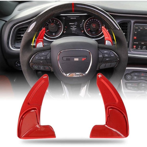 Red Steering Wheel Shifter Paddle Cover Trim For Dodge Challenger