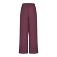 thumbnail image 5 of Wiyuqeen Wide Leg Pants for Women Elastic Waist Drawswtring Loose Pant Linen High Waisted Palazzo Pants Work Casual Flowy Tie Knot Trousers with Pockets, 5 of 5