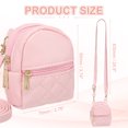 thumbnail image 2 of Bolsa de cosméticos mini mochila linda Uxcell para mujeres, bolsa cruzada de cuero PU con correa rosa oscuro, 2 of 7