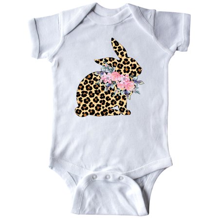 

Inktastic Leopard Print Bunny Flowers Gift Baby Boy or Baby Girl Bodysuit