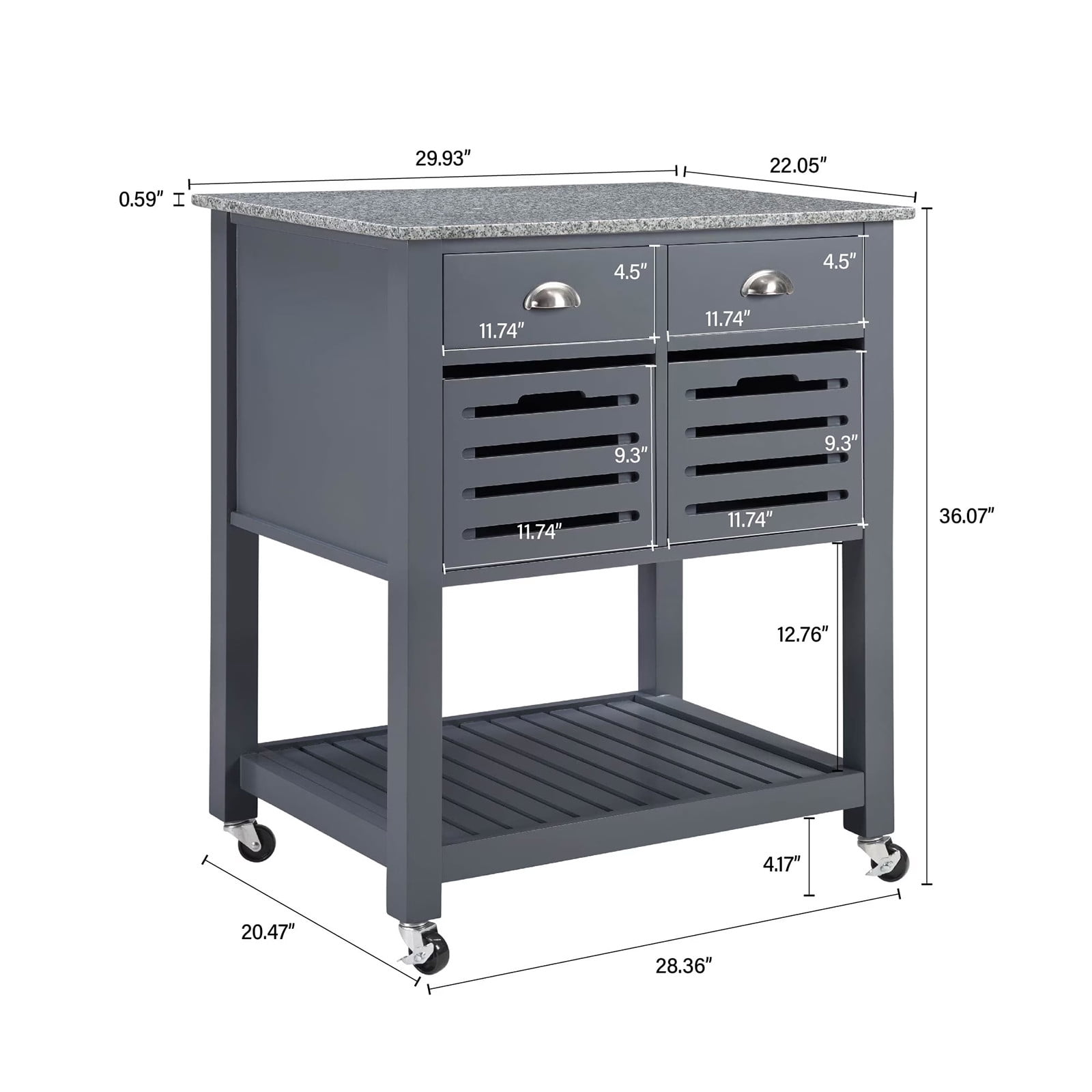 WEGFTDUOP Kitchen Island Cart with Storage, Mobile Rolling Kitchen Island on Wheels, Trolley Serving Cart with Underneath Drawer & Slide-Out Wire Storage Basket for Kitchen, Dinning Room