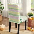 thumbnail image 6 of TSOVTHRID Cute Shamrock Bowknot Stripe Print 5 Pcs Dining Chair Covers and Tablecloth Set, Stain Resistant Table Cloth Dining Chair Slipcovers for Holiday Festival St. Patrick's Day Decoration, 6 of 7